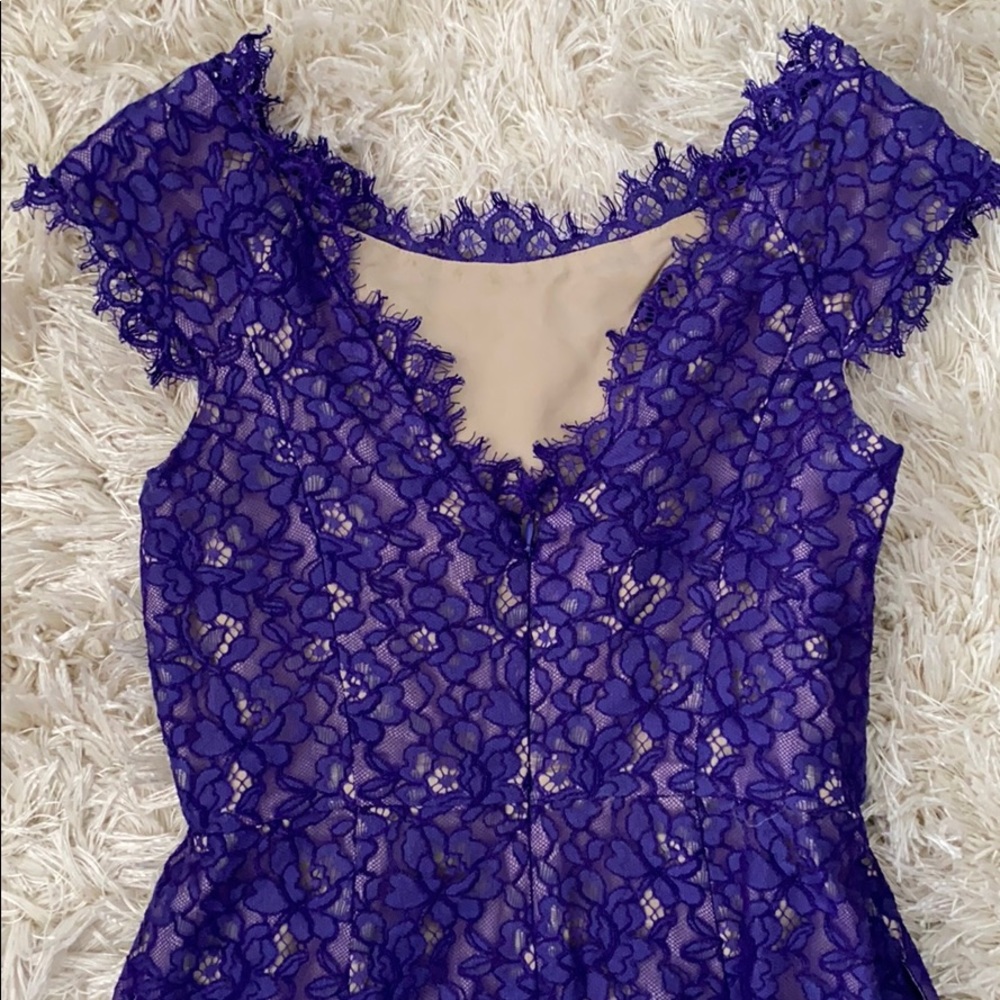 Purple Floral Lace Dress - Picture 8 of 11